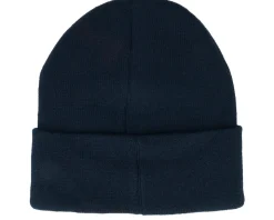 Fake Leather Patch Beanie Navy Cuff - John Deere