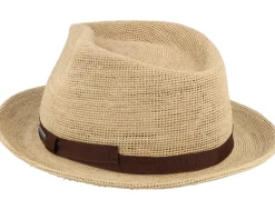 Fedora Raffia Crochet Beige Straw Hat - Stetson