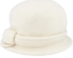 Felt Hat With Bow White Cloche - Seeberger