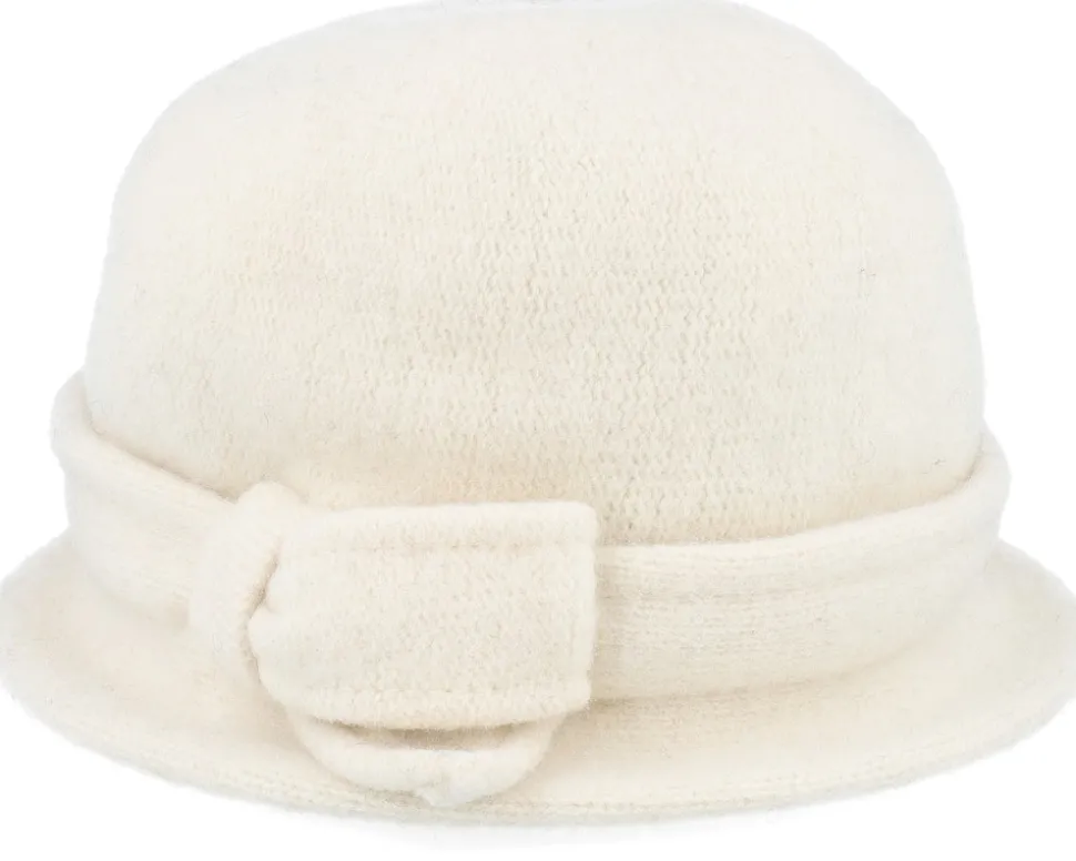 Felt Hat With Bow White Cloche - Seeberger