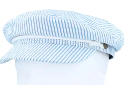 Fiddler Cap Off White/Blue Seersucker Vega Cap - Brixton