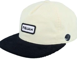 Figjam Golf Cord Ivory/Black Snapback - Pins & Stripes