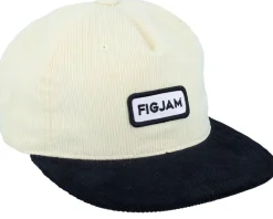 Figjam Golf Cord Ivory/Black Snapback - Pins & Stripes