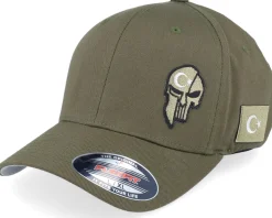 Finland Army Skull Olive Wooly Combed Flexfit - Army Head