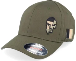 Finland Army Skull Olive Wooly Combed Flexfit - Army Head