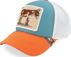 First Ass- Farm Originals Mint/White/Orange/ Navy UV A-Frame Trucker - Goorin Bros.