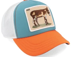 First Ass- Farm Originals Mint/White/Orange/ Navy UV A-Frame Trucker - Goorin Bros.