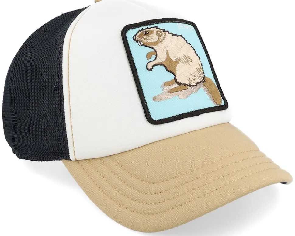First Beaver Farm Originals White/Black/Khaki A-Frame Trucker - Goorin Bros.
