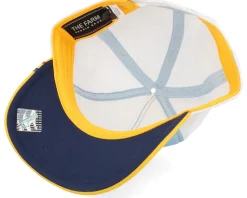 First Cock- Farm Originals Sky/White/Yellow/Navy UV A-Frame Trucker - Goorin Bros.