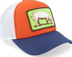 First Pig Farm Originals Orange/White/Navy A-Frame Trucker - Goorin Bros.