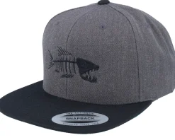 Fish Bones Charcoal Grey/Black Snapback - Skillfish