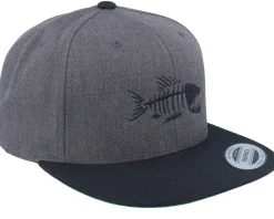 Fish Bones Charcoal Grey/Black Snapback - Skillfish
