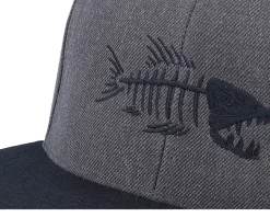 Fish Bones Charcoal Grey/Black Snapback - Skillfish