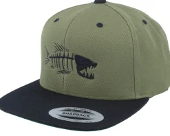 Fish Bones Olive/Black Snapback - Skillfish