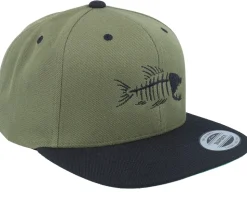 Fish Bones Olive/Black Snapback - Skillfish