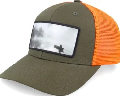 Fishing Boat Wide Mash/Fluorescent Orange Trucker - Hunter