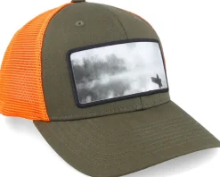 Fishing Boat Wide Mash/Fluorescent Orange Trucker - Hunter