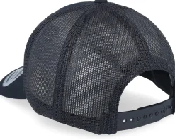 Fishing Boat Wide Patch Retro Black Trucker - Hunter