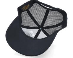 Fishing Boat Wide Patch Retro Black Trucker - Hunter