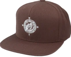 Fishing Compass Brown Snapback - Hunter
