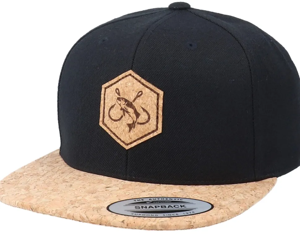 Fishing Hooks Patch Black/Cork Snapback - Skillfish