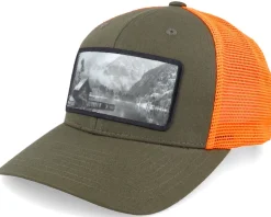 Fishing Hut Wide Mash/Fluorescent Orange Trucker - Hunter