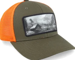 Fishing Hut Wide Mash/Fluorescent Orange Trucker - Hunter