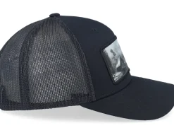 Fishing Hut Wide Patch Retro Black Trucker - Hunter