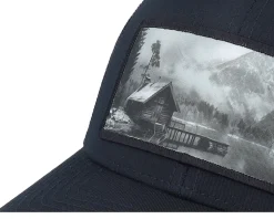 Fishing Hut Wide Patch Retro Black Trucker - Hunter