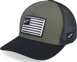 Flag Snapback Hat Military/Black Trucker - Alpinestars