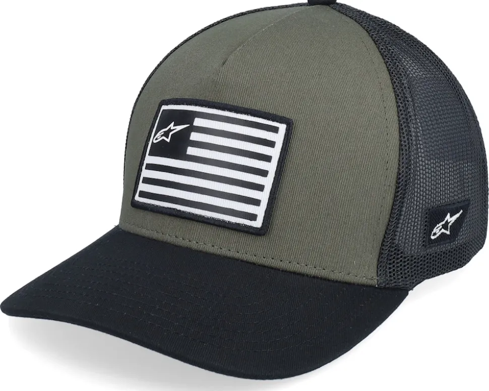 Flag Snapback Hat Military/Black Trucker - Alpinestars