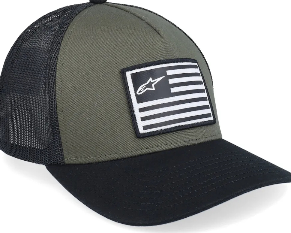 Flag Snapback Hat Military/Black Trucker - Alpinestars