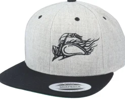 Flame Bike Logo Heather Grey/Black Snapback - Born To Ride