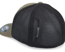 Flame Bike Logo Olive/Black Recycled Mesh Flexfit - Born To Ride