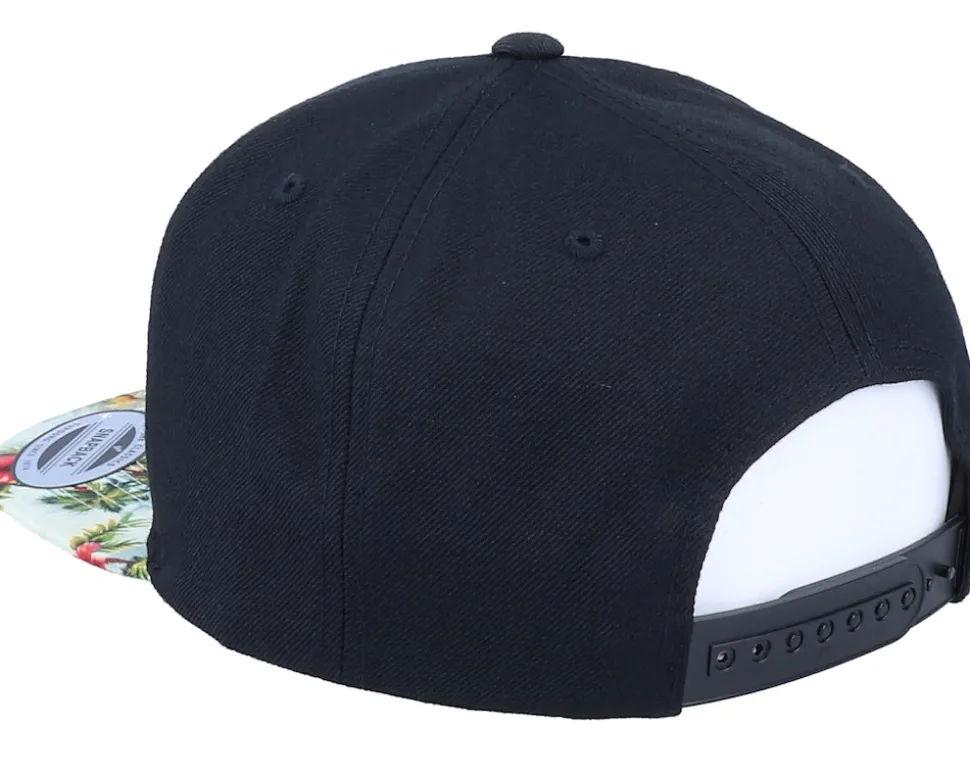 Flamingo Silhouette Black/Floral Mint Snapback - Iconic