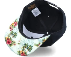 Flamingo Silhouette Black/Floral Mint Snapback - Iconic