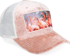 Flamingo Velvet Peach/Ivory A-frame Trucker - Calza Pennello