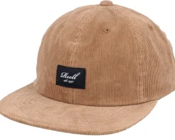 Flat 6-Panel Cap Copper Brown Cord Snapback - Reell
