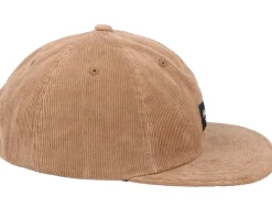 Flat 6-Panel Cap Copper Brown Cord Snapback - Reell