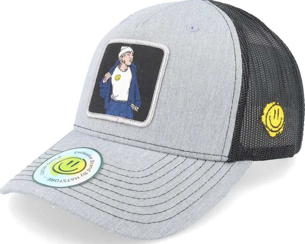 Flexing Cash Patch Heather Grey/Black Trucker - Lucid Smile