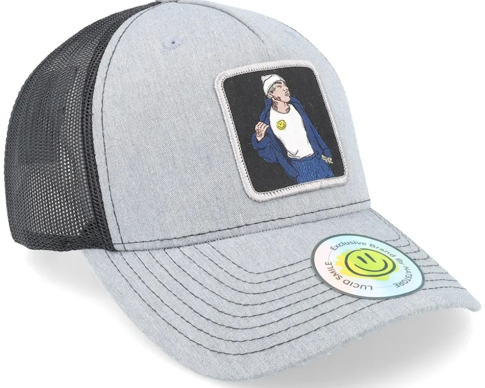 Flexing Cash Patch Heather Grey/Black Trucker - Lucid Smile