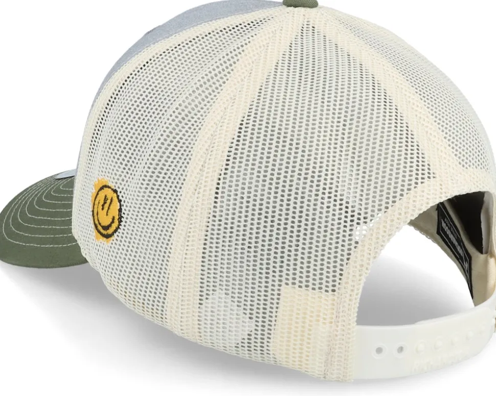 Flower Smile Army Olive Trucker - Lucid Smile