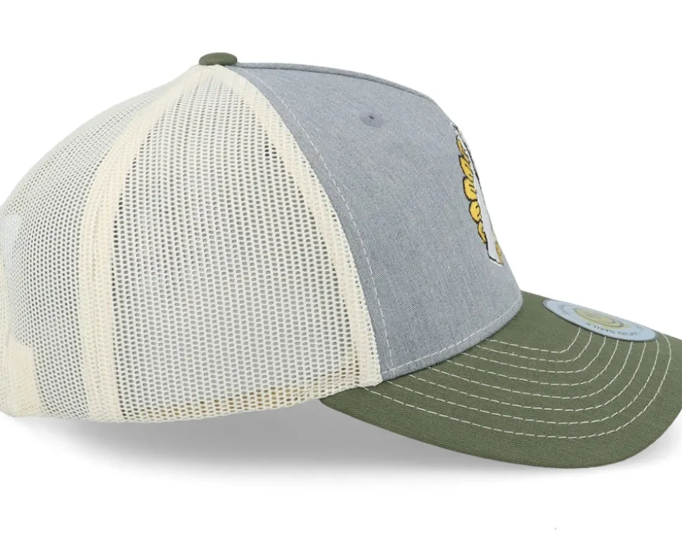 Flower Smile Army Olive Trucker - Lucid Smile