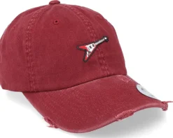 Flying V Guitar Patch Maroon Destroyed Dad Cap