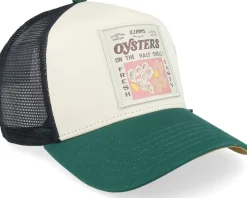 Food Oysters Off White/Dark Green A-Frame Trucker - Djinns