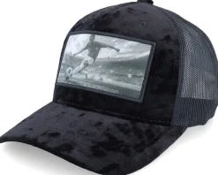 Football Soccer Player Patch Velvet Black Trucker - Iconic