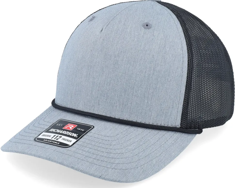 112fpr Split Heather Grey/Black/Black Rope Trucker - Richardson