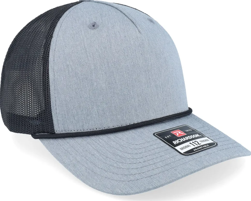 112fpr Split Heather Grey/Black/Black Rope Trucker - Richardson