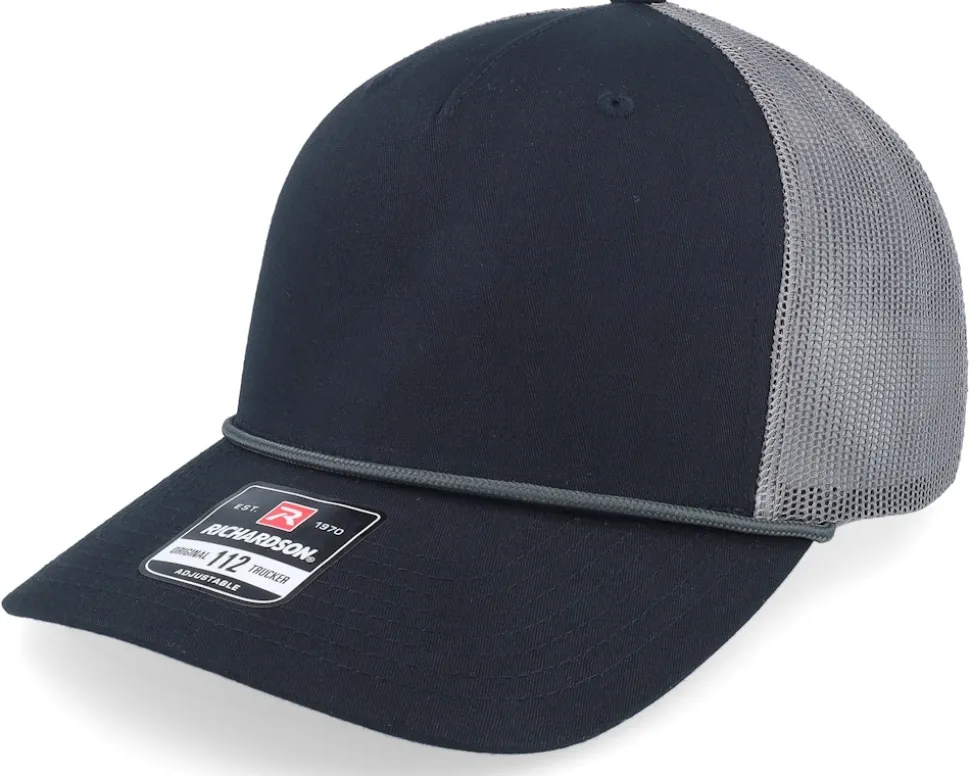 112fpr Split Heather Grey/Black/Black Rope Trucker - Richardson