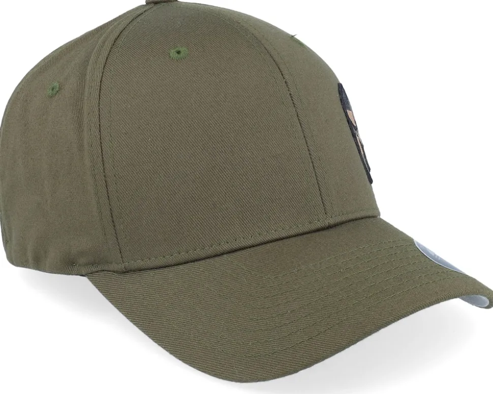 France Army Skull Olive Wooly Combed Flexfit - Army Head